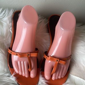 J.Crew Orange Flat Sandals